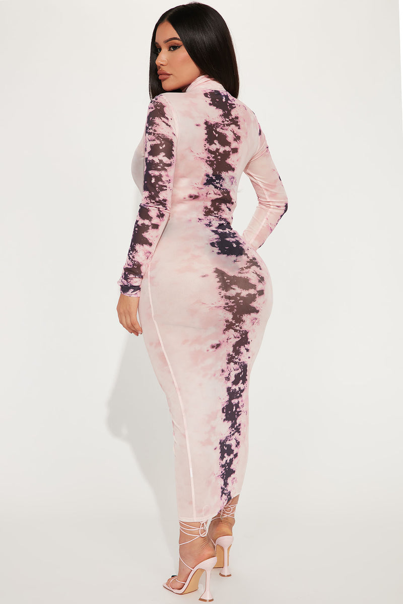 In A Mood Mesh Maxi Dress - Pink/combo | Fashion Nova, Dresses ...