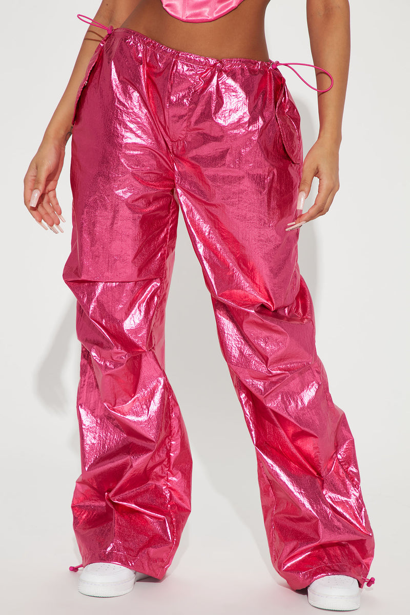 Guilty As Sin Metallic Parachute Pant - Pink | Fashion Nova, Pants ...