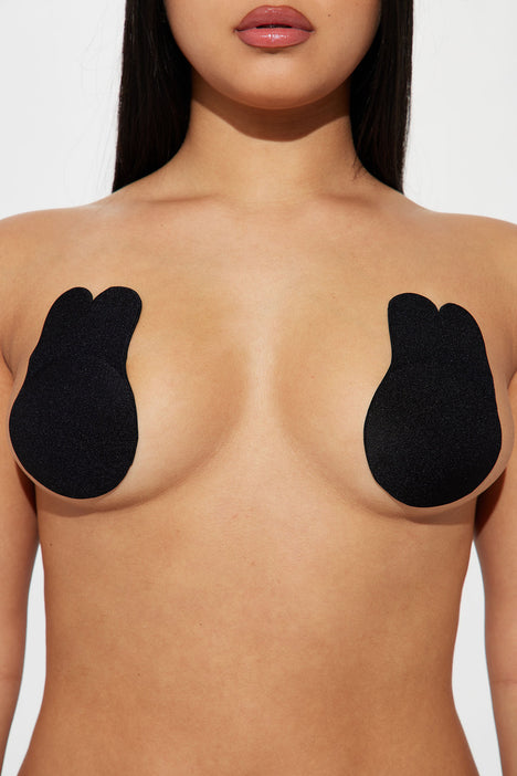Bunny Boost Lifting Nipple Cover Pasties - Black