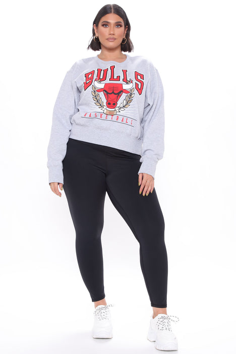 NBA Chicago Bulls Crop Tee - Grey - X-Large