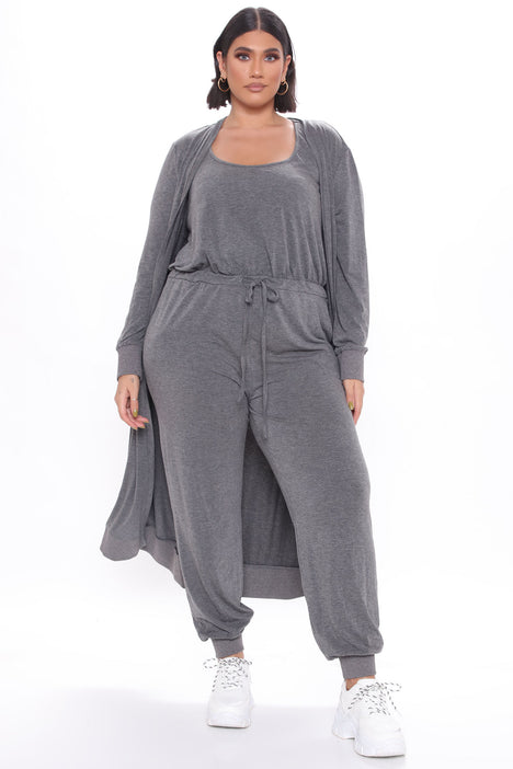 Journey Together 2 Pc Jumpsuit - Charcoal, Fashion Nova, Jumpsuits