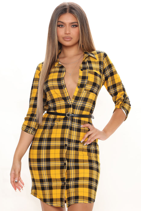 Plaid dress hotsell fashion nova