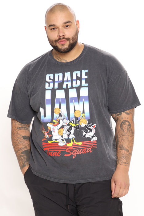 Grey space jam washed top t shirt