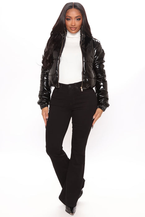 Fashion nova black puffer jacket best sale