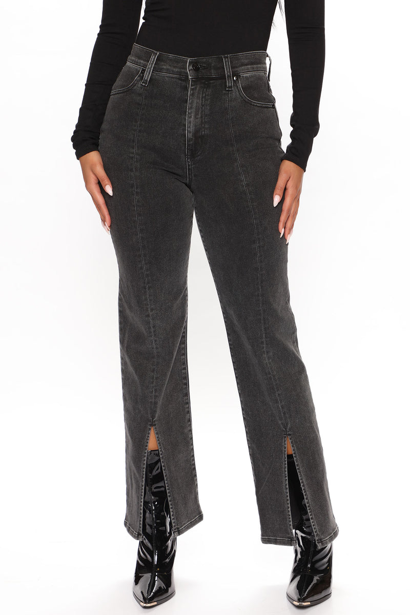 Harlem High Rise Split Hem Bootcut Jeans - Black | Fashion Nova, Jeans ...