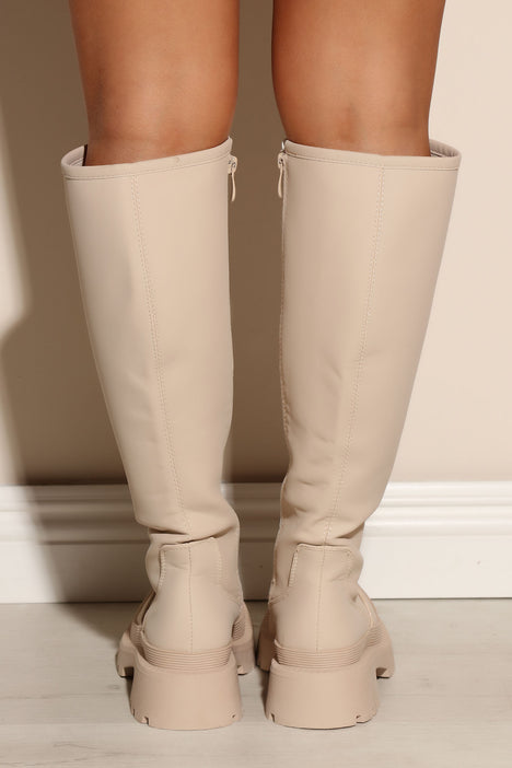 Nude clearance flat boots