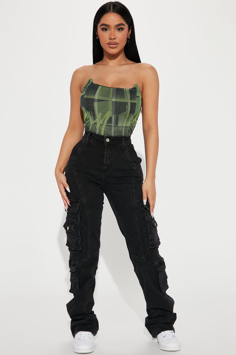Obsessed With Me Corset Top - Green/combo | Fashion Nova, Knit Tops ...