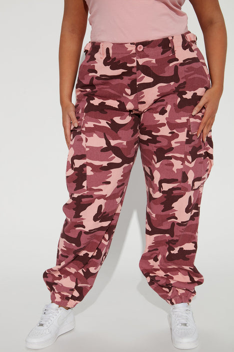 Plus size pink new arrivals camo pants