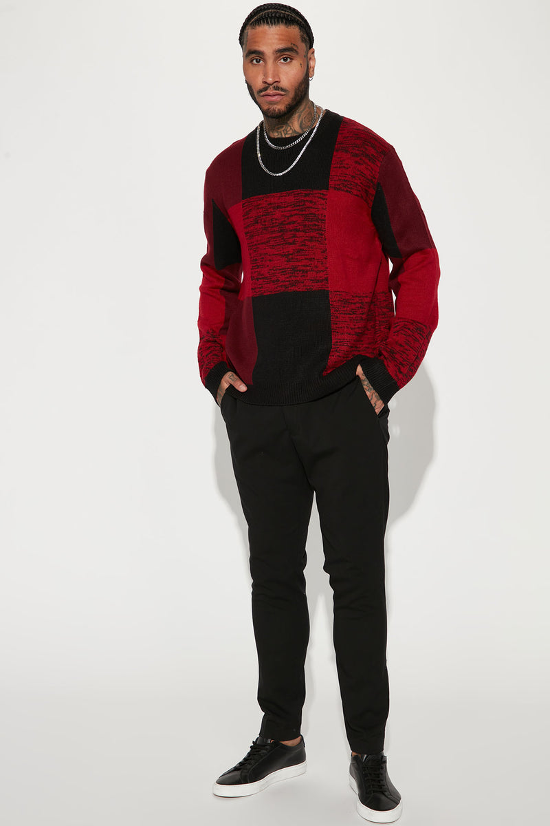 Big Checkered Sweater - Black/Red | Fashion Nova, Mens Sweaters ...