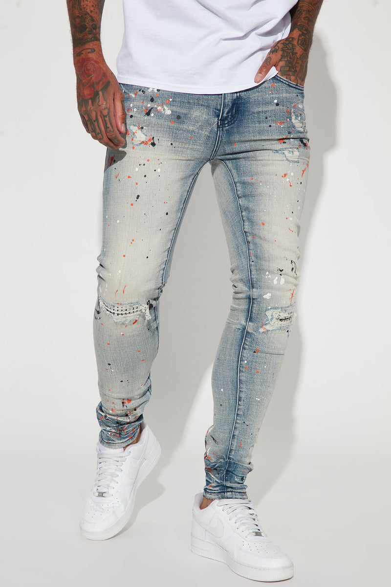 High Roller Stacked Skinny Jeans - Medium Wash | Fashion Nova, Mens ...