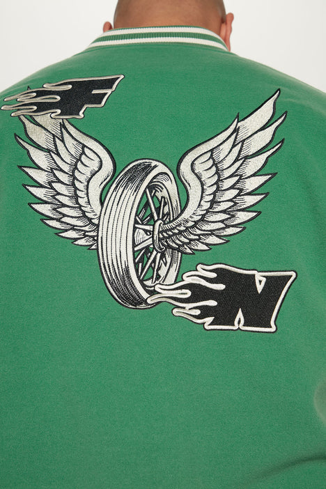 Worldwide Varsity Bomber Jacket - Green/combo, Fashion Nova, Mens Jackets