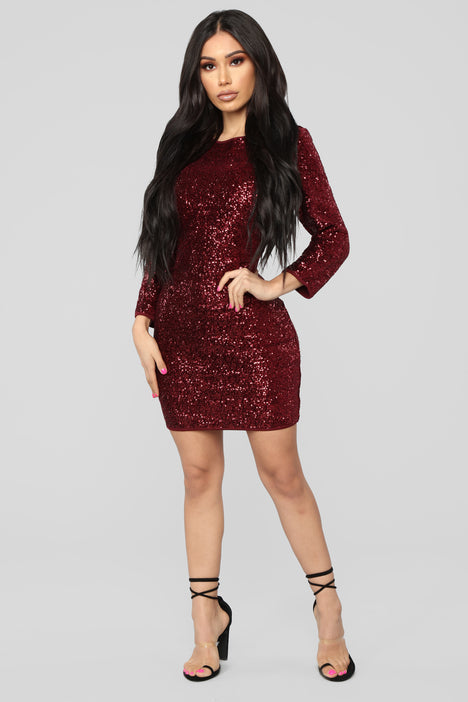 Fashion nova deals wine dress