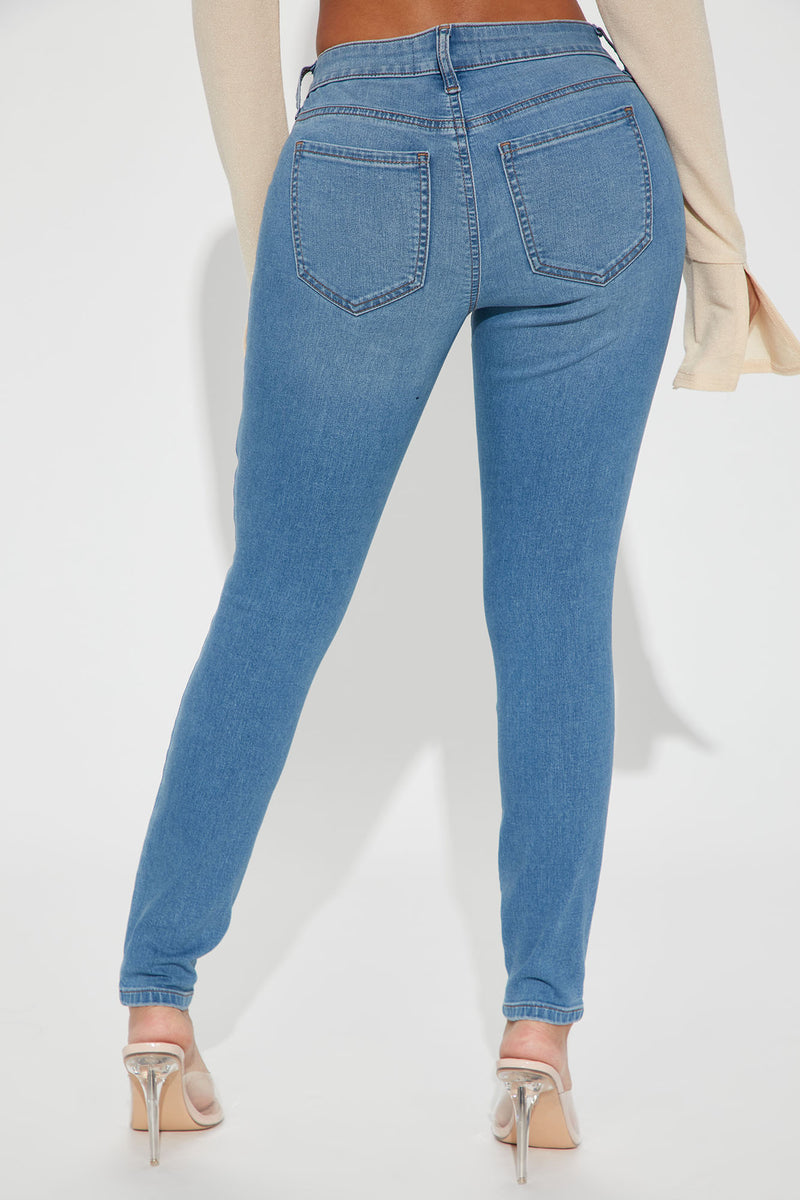 Petite Flex Game Strong Low Rise Skinny Jeans - Light Blue Wash ...
