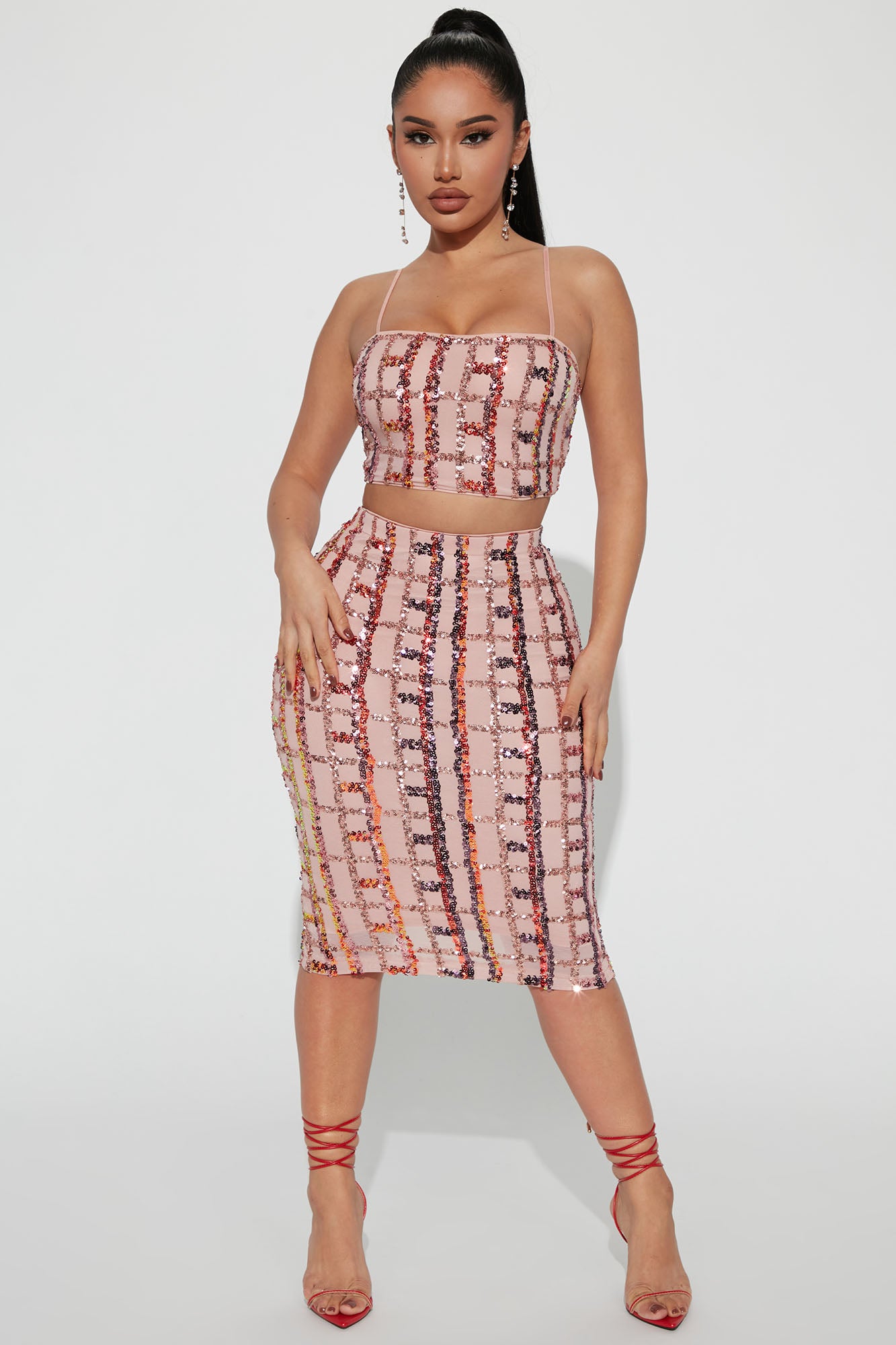Natalia sequin store midi skirt