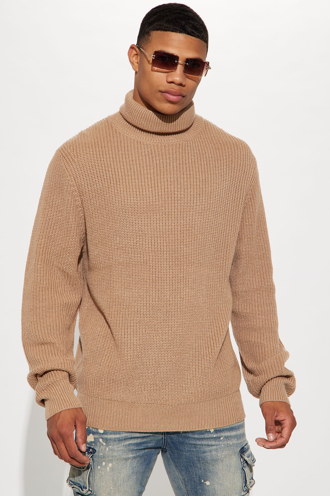 Ribbed turtleneck sweater men hotsell