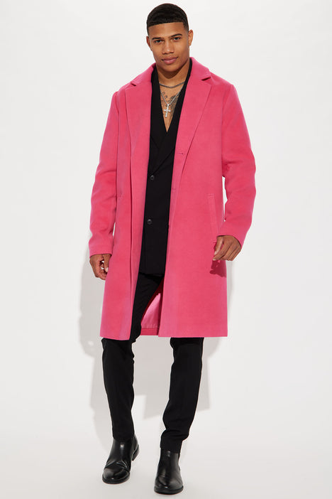 Hot pink online long coat