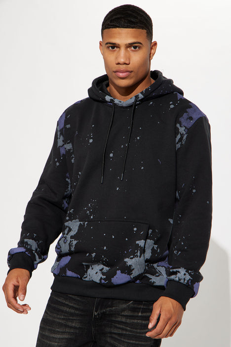 Galaxy Paint Splatter Hoodie Black