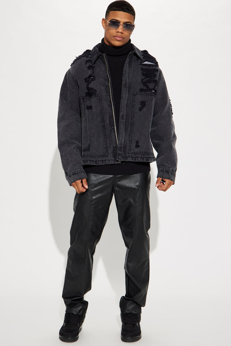 New Look Destructed Denim Jacket - Black Wash | Fashion Nova, Mens ...