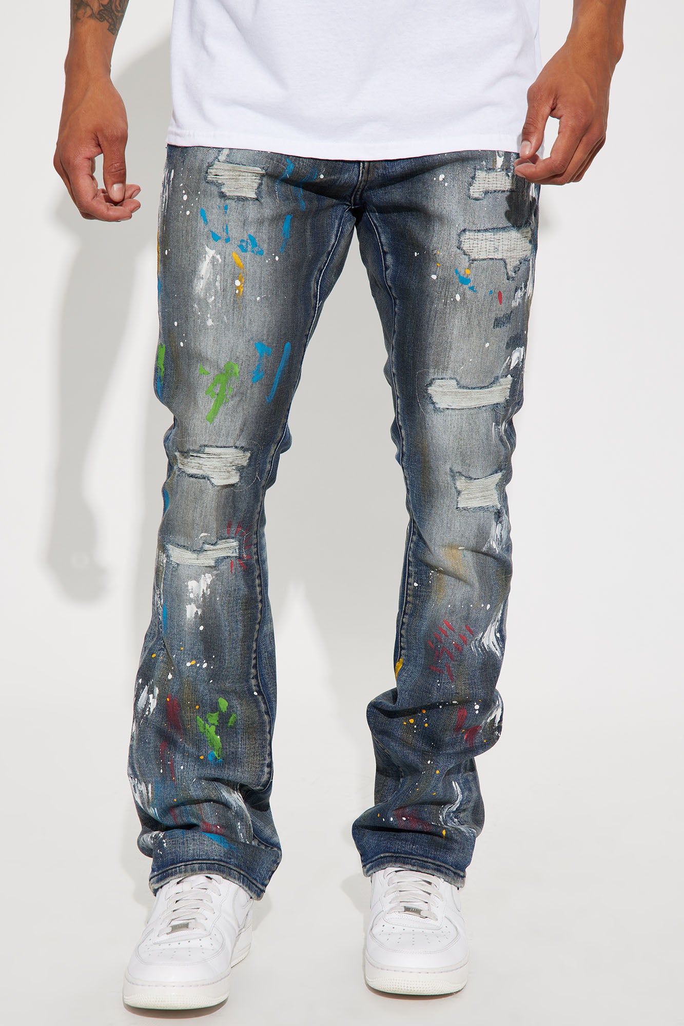 Rockstar Made Stacked Skinny Flare Jeans - Dark Wash