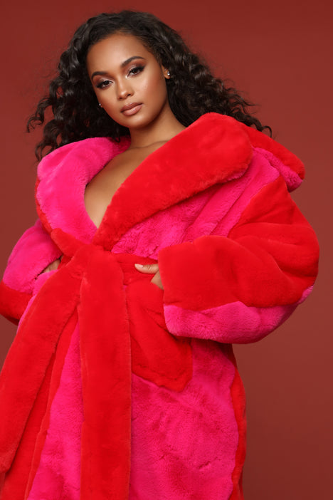 SHH Money Faux Fur Coat Pink Fashion Nova Celebrity