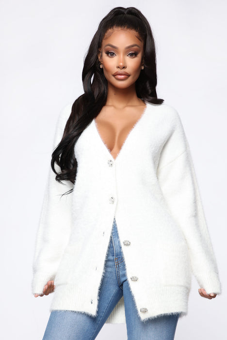 Fuzzy ivory cheap sweater