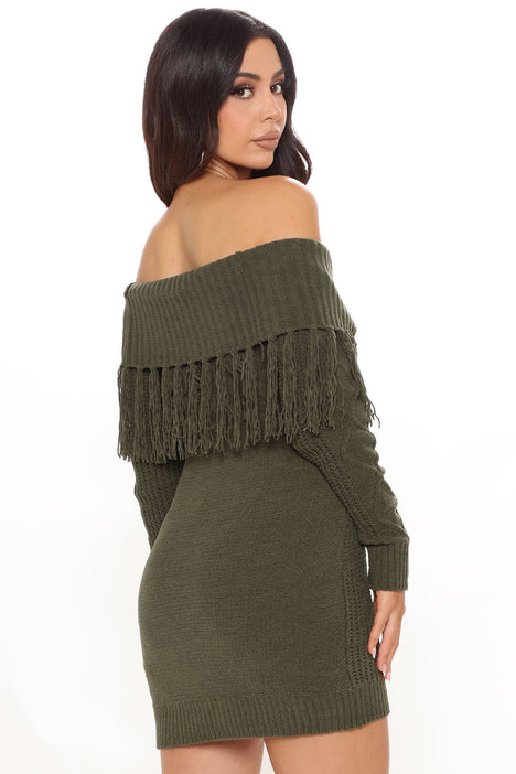 Off the shoulder hotsell sweater dress fashion nova