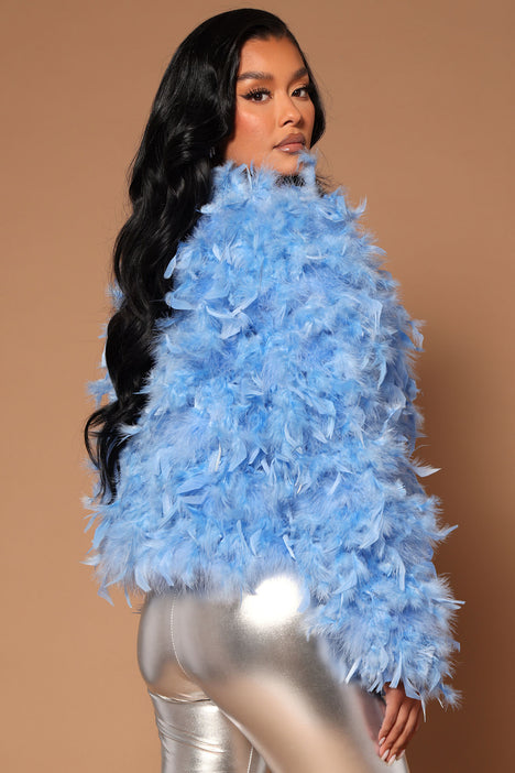 Blue clearance feather jacket