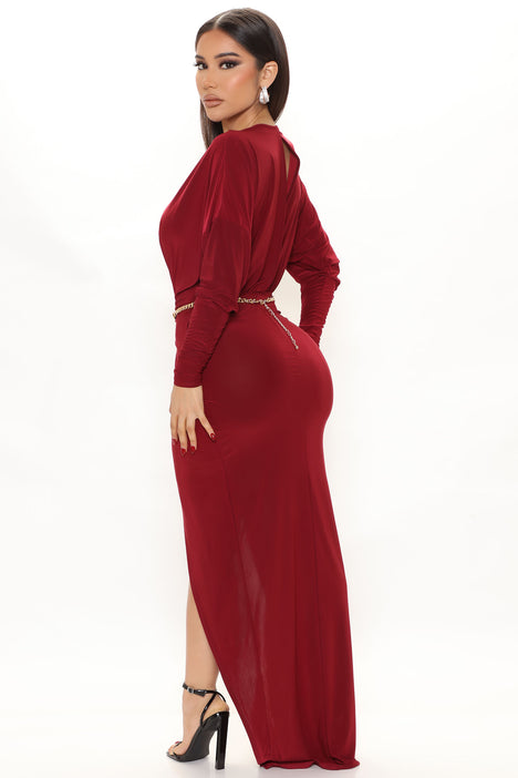 Fashion nova clearance spree dress burgundy