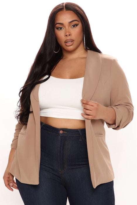 Feeling Focused Blazer Pant Set - Taupe, Fashion Nova, Matching Sets