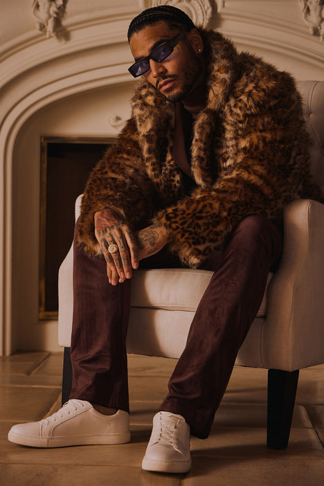 Leopard fur online coat men