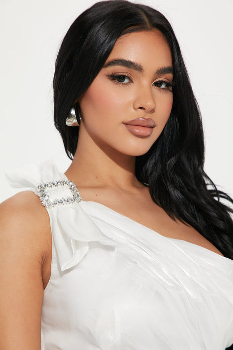 Asymmetrical Draped Mini Dress