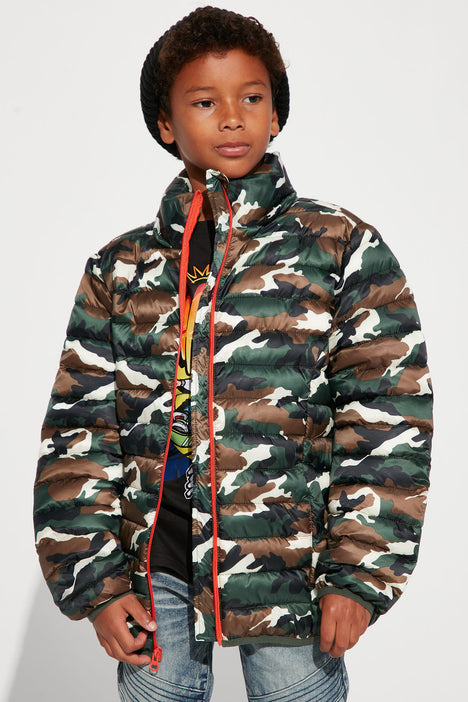 Camo mix shop sports puffer jacket