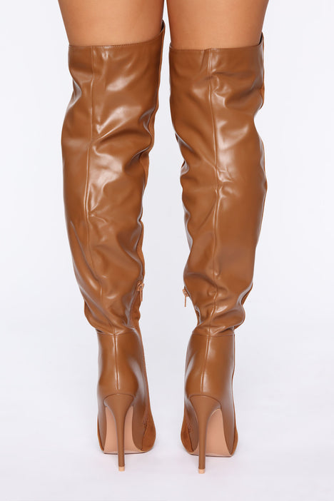 Camel color boots with heel on sale