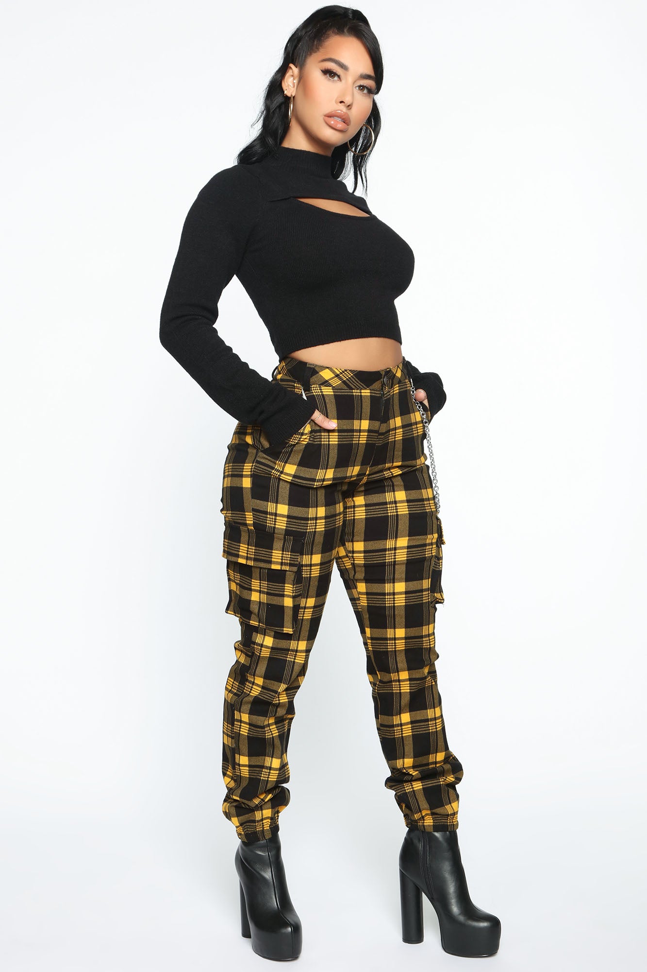 Never Over Plaid Joggers Yellow Fashion Nova Pants Fashion Nova