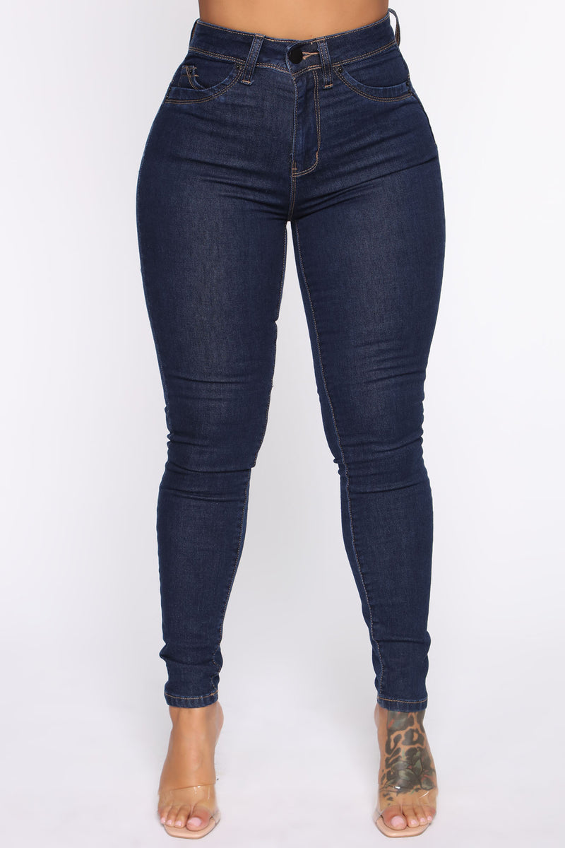 Serves Meets Curves High Rise Skinny Jeans - Dark Denim | Fashion Nova ...