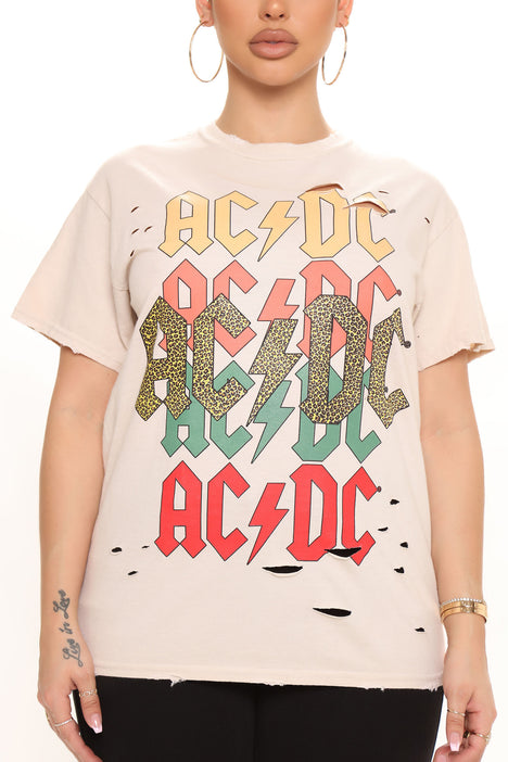 Distressed band tees womens top