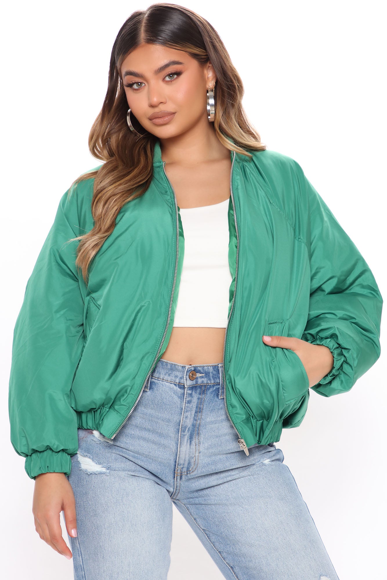 Kelly green bomber jacket cheap