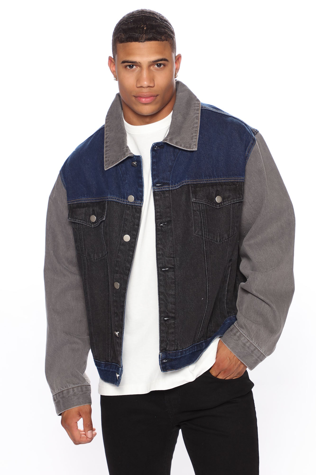 Colorblocked hot sale denim jacket