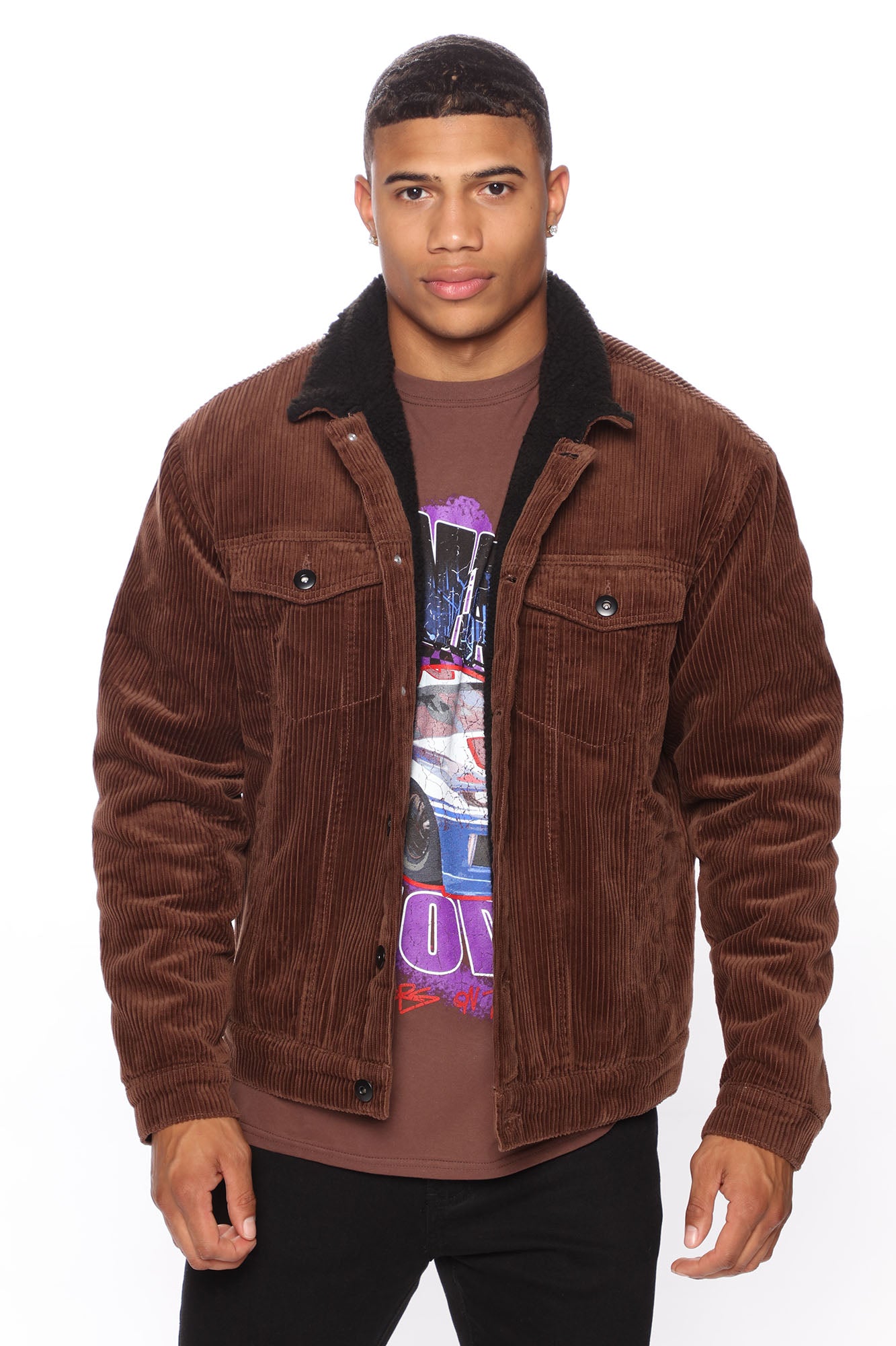 Corduroy jacket with sherpa hotsell collar