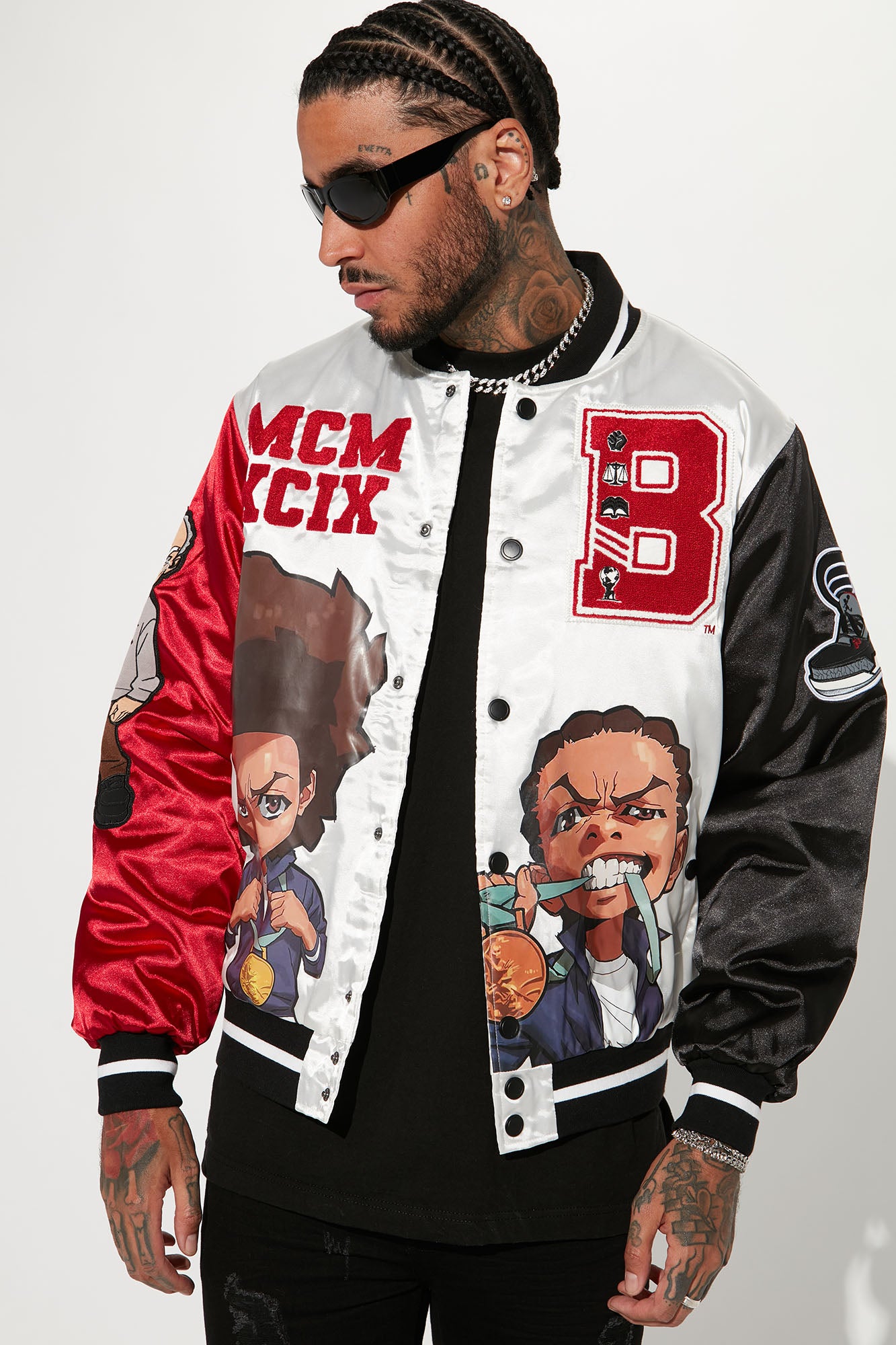 Boondocks Bomber Jacket - White/combo | Fashion Nova, Mens Jackets |  Fashion Nova