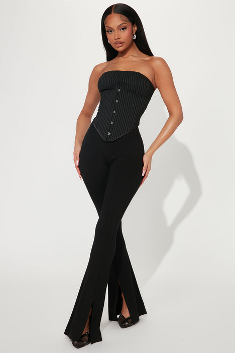 Pinstripe hot sale corset top