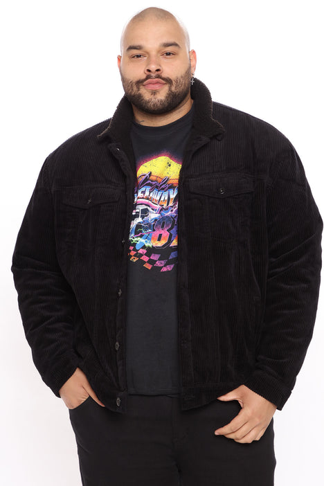 Sherpa Collar Corduroy Jacket Black Fashion Nova Mens Jackets