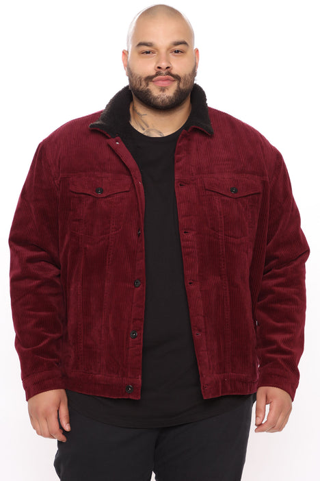 Burgundy corduroy jacket mens sale