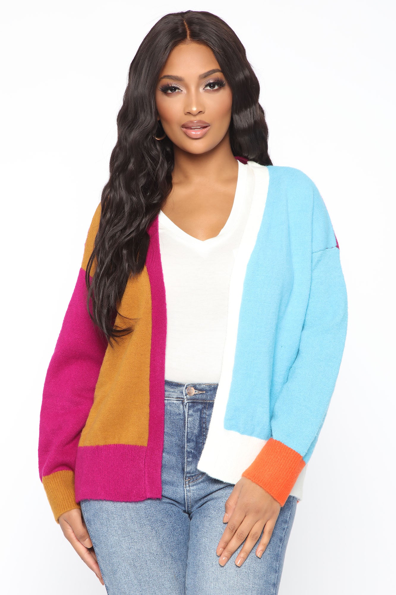 fashion nova color block sweater