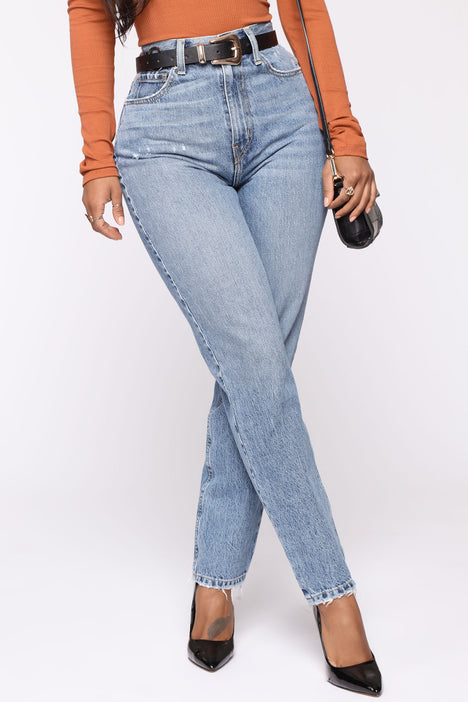 High Waisted Mom Women's Jeans - Medium Wash