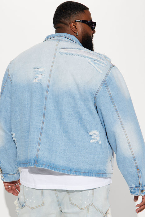 Destructed outlet jean jacket