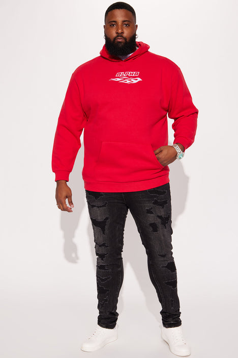 Alpha industries red discount hoodie