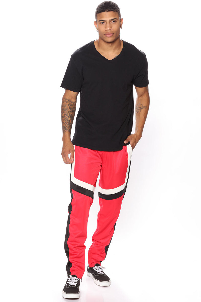 Double Paneled Side Striped Track Pants - Red/combo | Fashion Nova ...