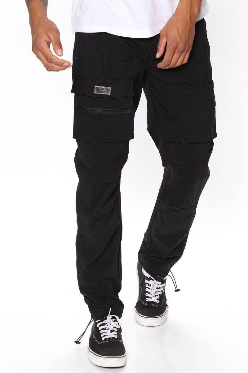 Easy Nylon Cargo Pants Black Fashion Nova, Mens Pants Fashion Nova