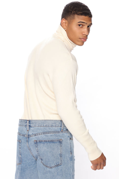 Viscose Ribbed Turtleneck Off White Fashion Nova Mens